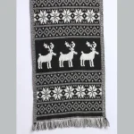 Winter Neck Wrap Soft Wool Scarves Black & White Deer - Image 6
