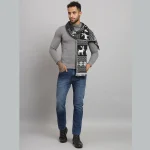 Winter Neck Wrap Soft Wool Scarves Black & White Deer - Image 7
