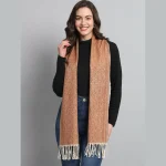 Winter Unisex Peach Wool 100% Cashmere Ikat Scarf