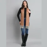 Winter Unisex Peach Wool 100% Cashmere Ikat Scarf - Image 7