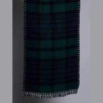 Winter Women Warm 100% Cashmere Made Green Check Scarf - Image 8