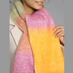 Women Acrylic Reversible Scarves Yellow & Pink - Image 5