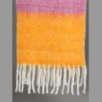 Women Acrylic Reversible Scarves Yellow & Pink - Image 7