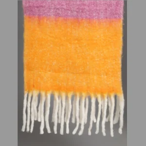 Women Acrylic Reversible Scarves Yellow & Pink - Image 7