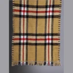 Women Beige Check Reversible Wool Scarves - Image 6