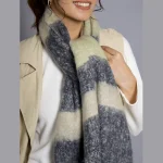 Women Black Check Acrylic Reversible Scarves - Image 6