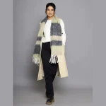 Women Black Check Acrylic Reversible Scarves - Image 8