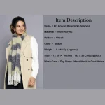 Women Black Check Acrylic Reversible Scarves - Image 9