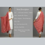 Women Chanderi Silk Office Wear Long Scarf 34"x82" - Image 7