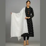 Women Chanderi Silk White Scarf With Sequence Work - Image 2