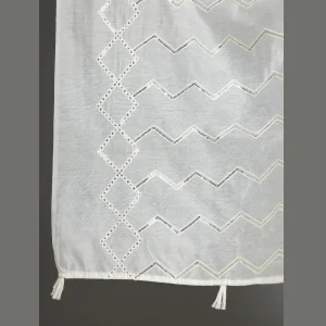 Women Chanderi Silk White Scarf With Sequence Work - Image 5