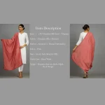 Women Embroidery Floral Deocr Chanderi Silk Dupatta Pink - Image 7