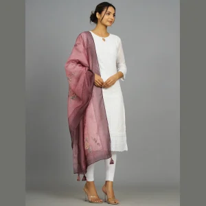 Women for Daily Use Dupatta Casual Mauve Color Scarves - Image 3