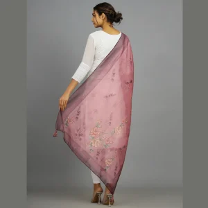 Women for Daily Use Dupatta Casual Mauve Color Scarves - Image 6