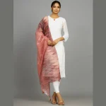 Women Lightweight Embroidered Work Pink Dupatta