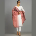 Women Lightweight Embroidered Work Pink Dupatta - Image 4