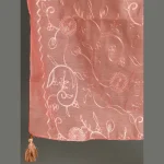 Women Lightweight Embroidered Work Pink Dupatta - Image 5