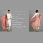 Women Lightweight Embroidered Work Pink Dupatta - Image 7