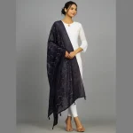 Women Navy Blue Soft Long Chunni Party Wear