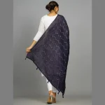 Women Navy Blue Soft Long Chunni Party Wear - Image 6