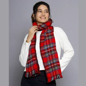 Women Reversible Acrylic Wool Check Scarf - Image 3