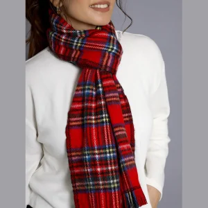 Women Reversible Acrylic Wool Check Scarf - Image 5