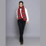 Women Reversible Acrylic Wool Check Scarf - Image 7