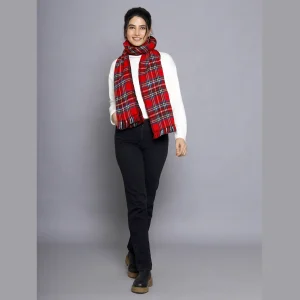 Women Reversible Acrylic Wool Check Scarf - Image 7