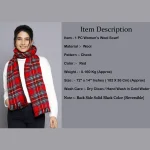 Women Reversible Acrylic Wool Check Scarf - Image 8