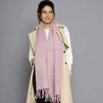 Women Winter Wear Pink Wool Neck Wraps Muffler - Image 2