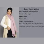 Women Winter Wear Pink Wool Neck Wraps Muffler - Image 12