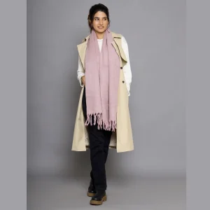 Women Winter Wear Pink Wool Neck Wraps Muffler - Image 3