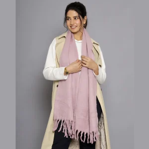 Women Winter Wear Pink Wool Neck Wraps Muffler - Image 4