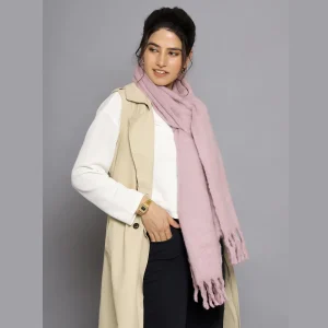 Women Winter Wear Pink Wool Neck Wraps Muffler - Image 5