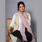 Women Winter Wear Pink Wool Neck Wraps Muffler - Image 9