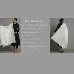 Women White Thread Embroidery Polyster Silk Dupatta - Image 7