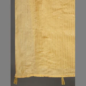 Women's Beige Chanderi Silk Dupatta - Image 5