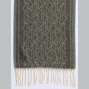 Women's Black Ikat Scarf, Winter Wool Muffler - Image 6