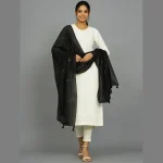 Women's Black Sequins Long Chunni 82" x 34" - Image 4