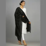 Women's Chanderi Silk Black Dupatta
