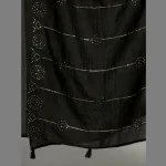Women's Chanderi Silk Black Dupatta - Image 5