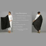 Women's Chanderi Silk Black Dupatta - Image 7