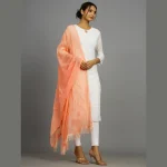 Women's Chiffon Silk Dupatta Peach Color