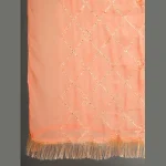 Women's Chiffon Silk Dupatta Peach Color - Image 5