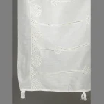 Women's Embroidered White Dupatta Scarf - Image 5