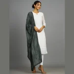 Women's Green Embroidered Chanderi Silk Dupatta