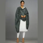 Women's Green Embroidered Chanderi Silk Dupatta - Image 4