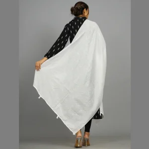 Women's Party Wear White Sequins Scarf - Image 6