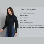 Women's Pashmina Knitted Wool Neck Wraps Blue Scarf - Image 8