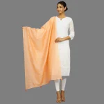 Women's Peach Color Chanderi Silk Scarf - Image 2